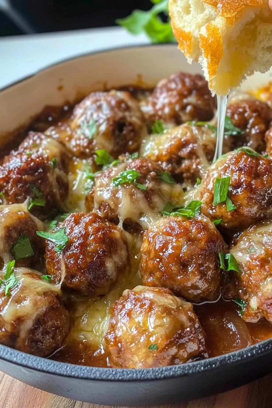 French Onion Meatballs