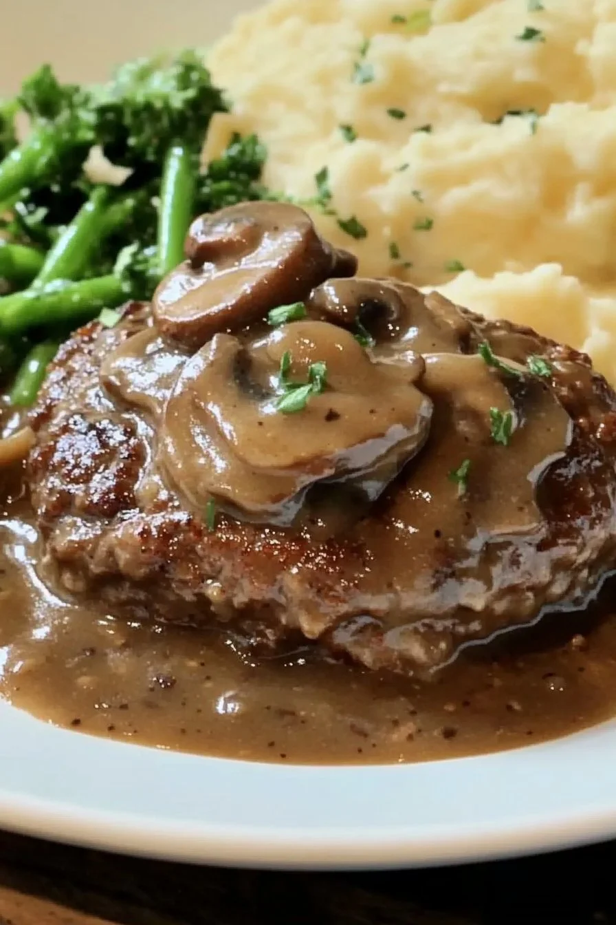 Homemade Salisbury Steak with Mushroom Gravy