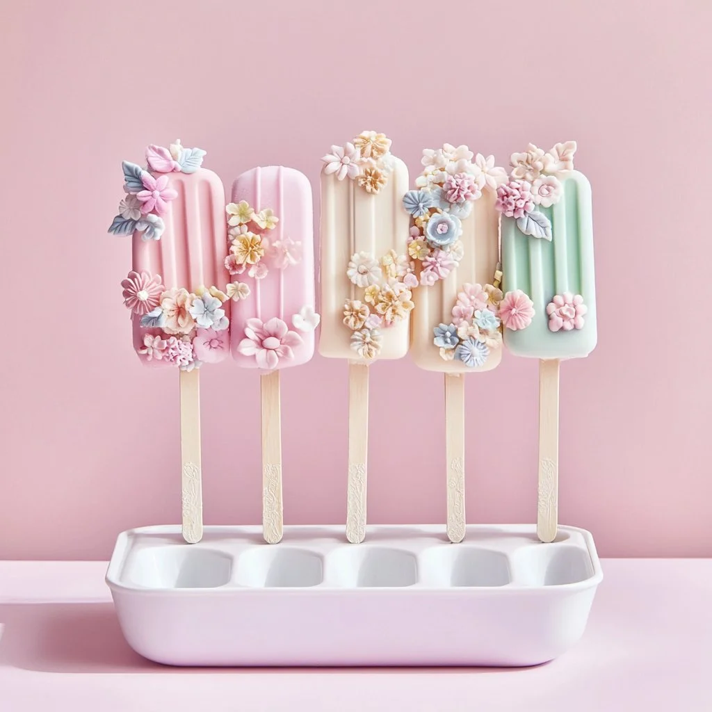Delicious homemade cakesicles on a decorative platter