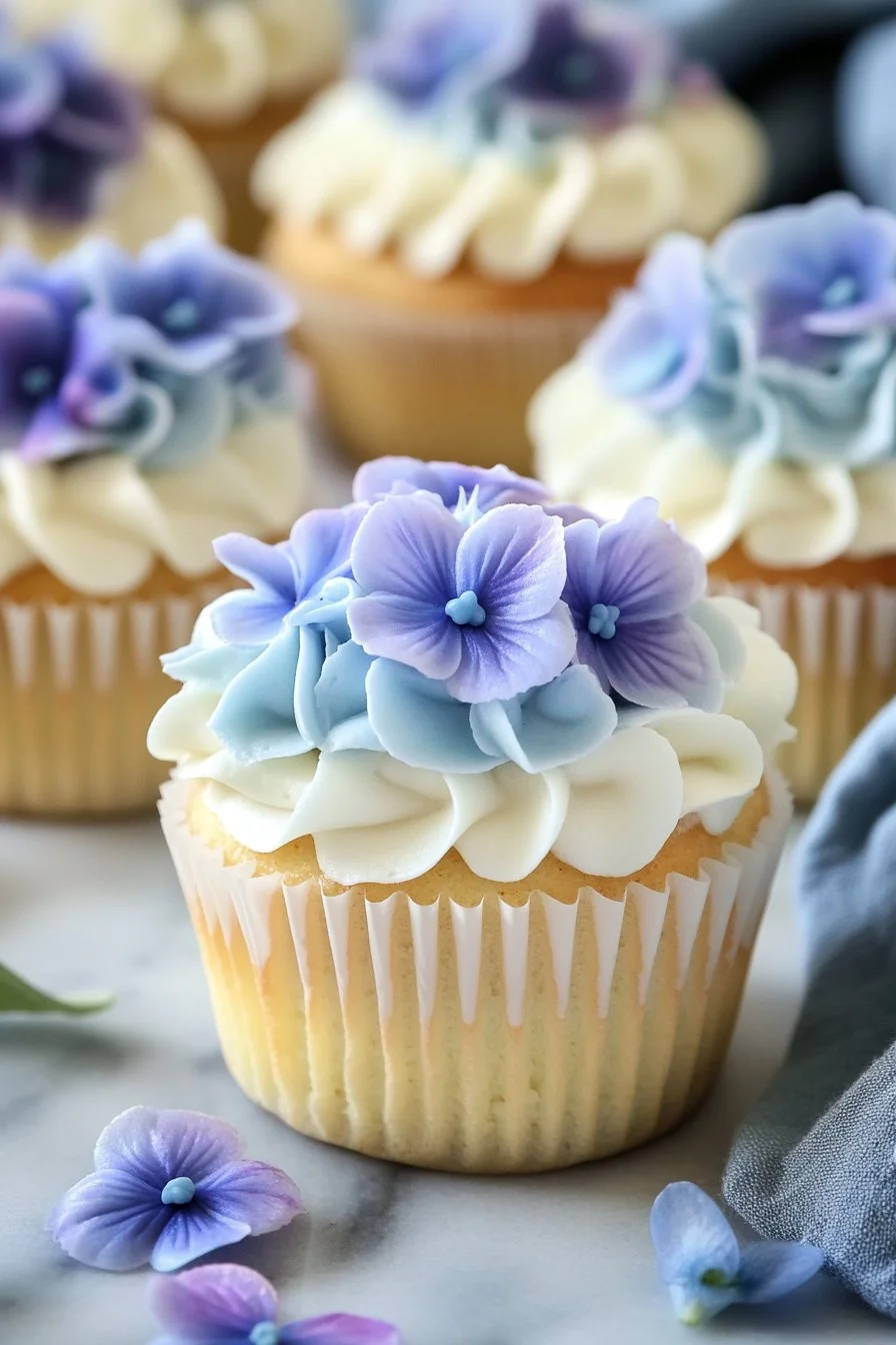 Hydrangea Cupcakes