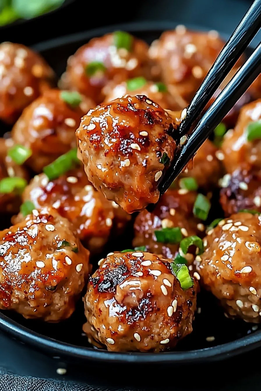 Korean BBQ Meatballs with Spicy Mayonnaise Dip