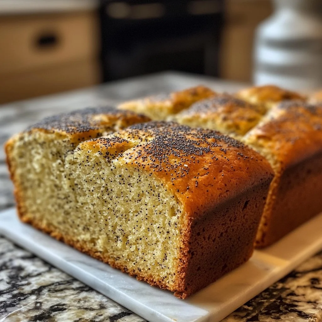 Deliciously moist lemon poppyseed bread with a zesty lemon glaze