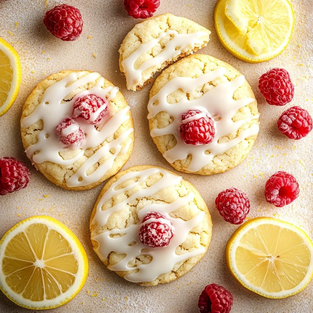 Freshly baked Lemon Raspberry Biscuits on a plate
