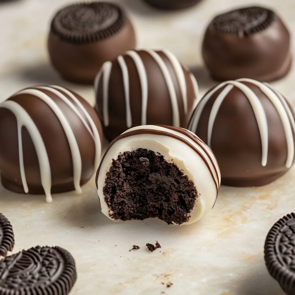Delicious homemade Oreo Cake Pops presented on a decorative stand