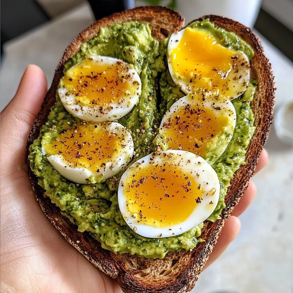 Delicious Pesto Avocado Toast topped with fresh ingredients