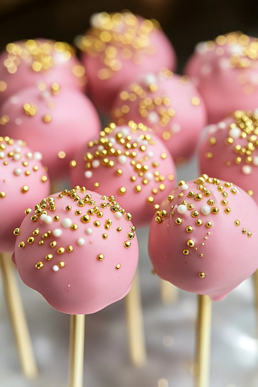 Pink and Gold Cake Pops
