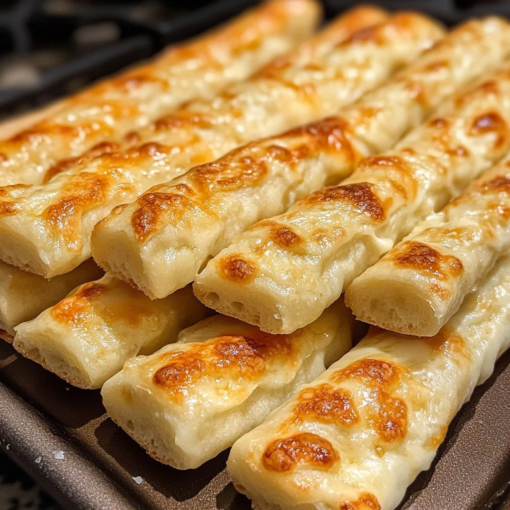 Delicious sourdough cheesy breadsticks made with sourdough discard