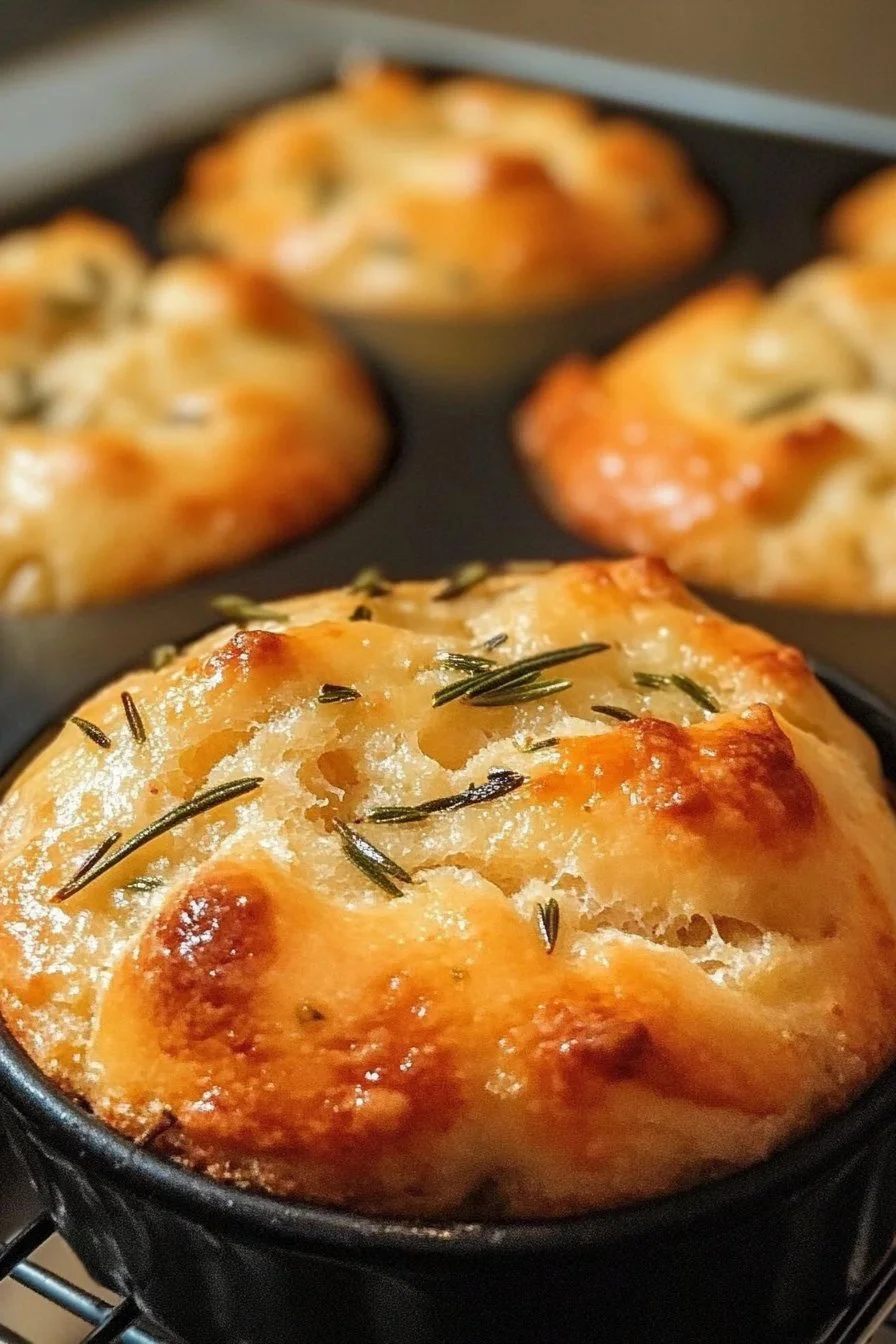 Rosemary and Garlic Focaccia Muffins