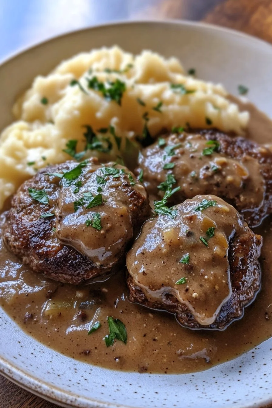 Savory Slow Cooker Salisbury Steaks