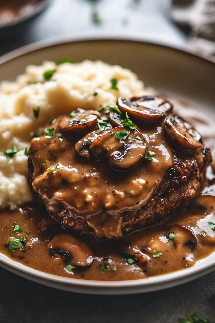Slow Cooker Salisbury Steak with Mushroom Gravy