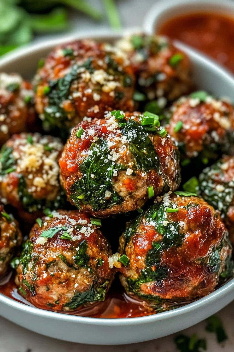Spinach Garlic Meatballs