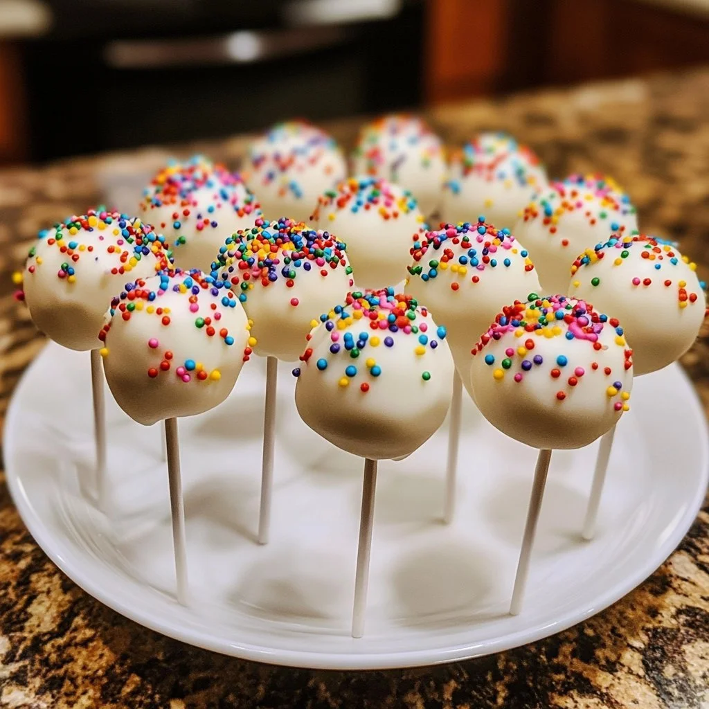 Starbucks Birthday Cake Pops decorated with colourful icing.