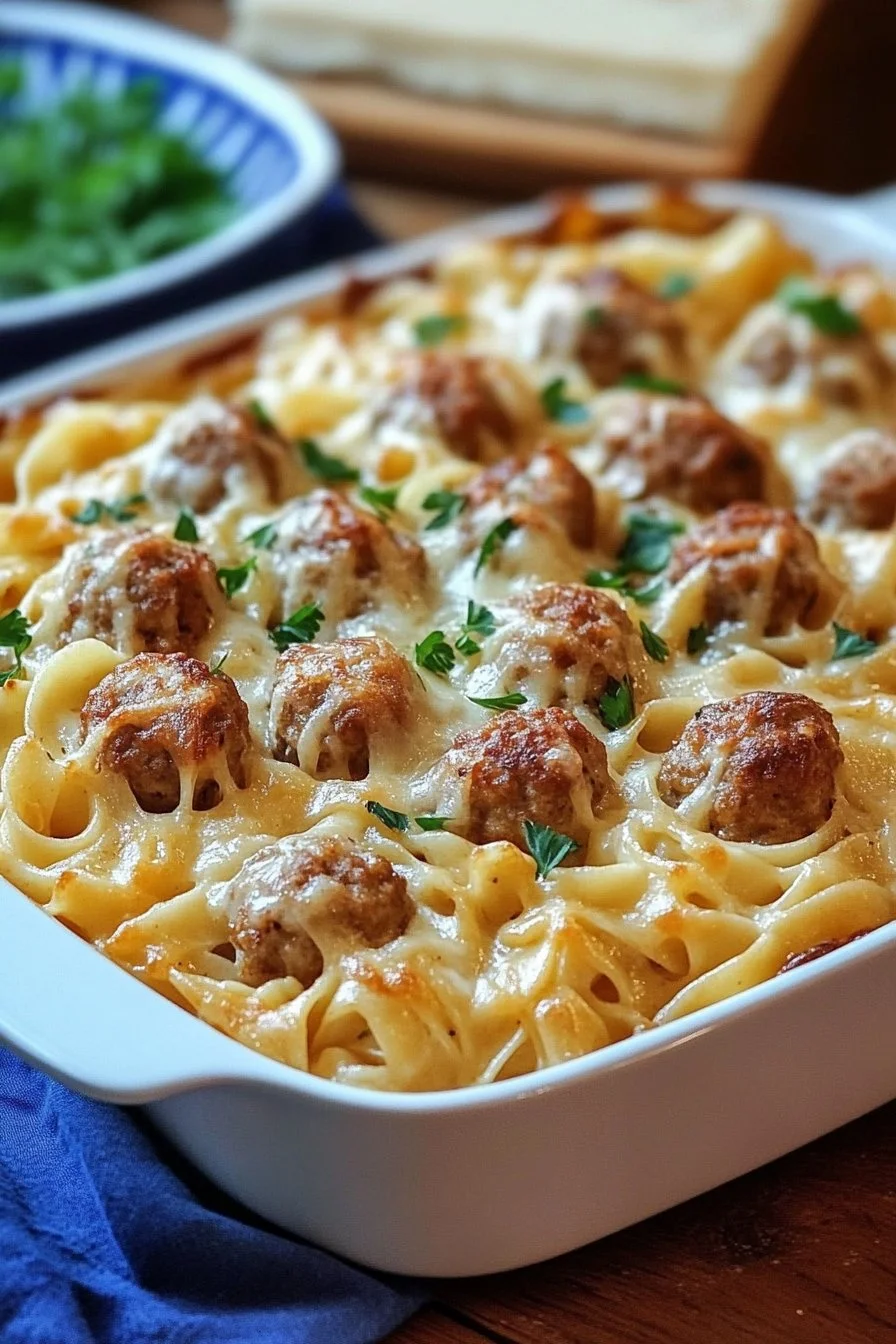 Swedish Meatball Noodle Bake