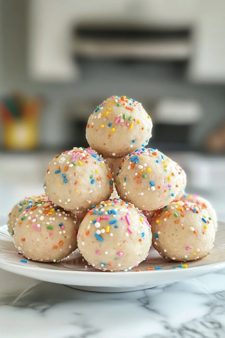 Birthday Cake Batter Protein Balls