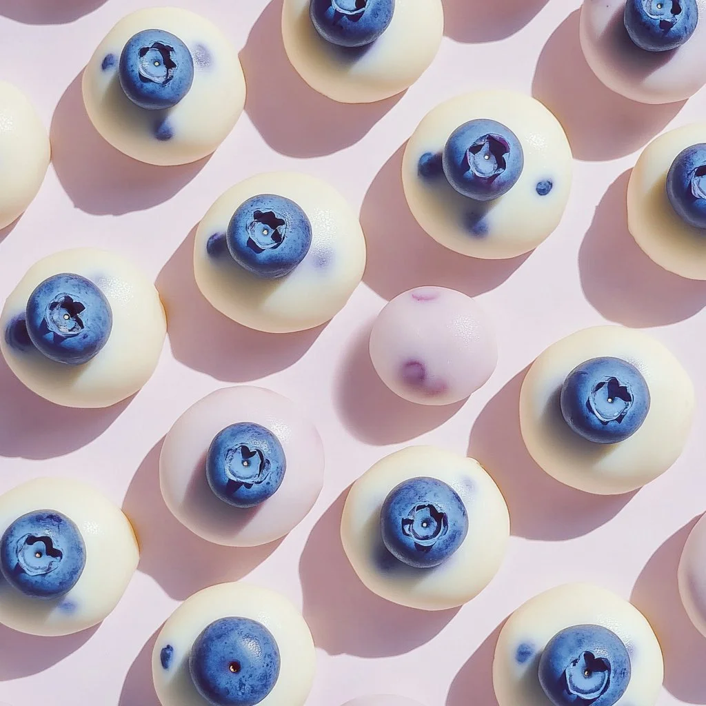 Blueberry Cheesecake Protein Bites ready to be enjoyed for a healthy snack