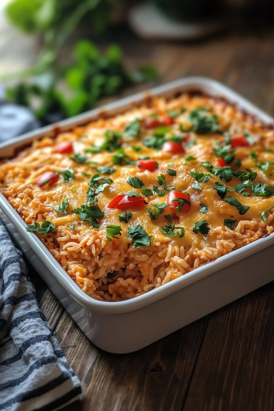 Chicken Enchilada Rice Bake