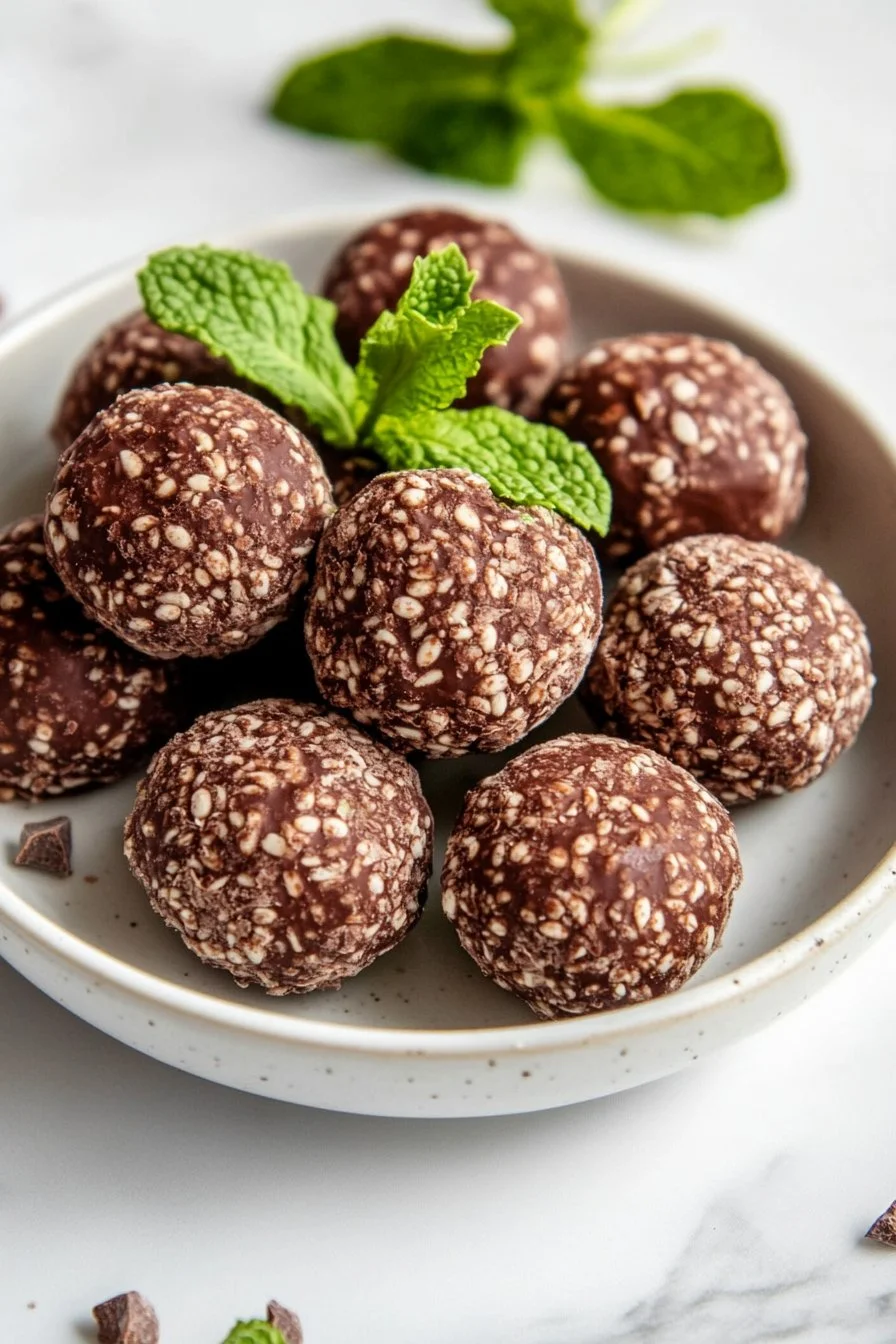 Chocolate Mint Protein Bites