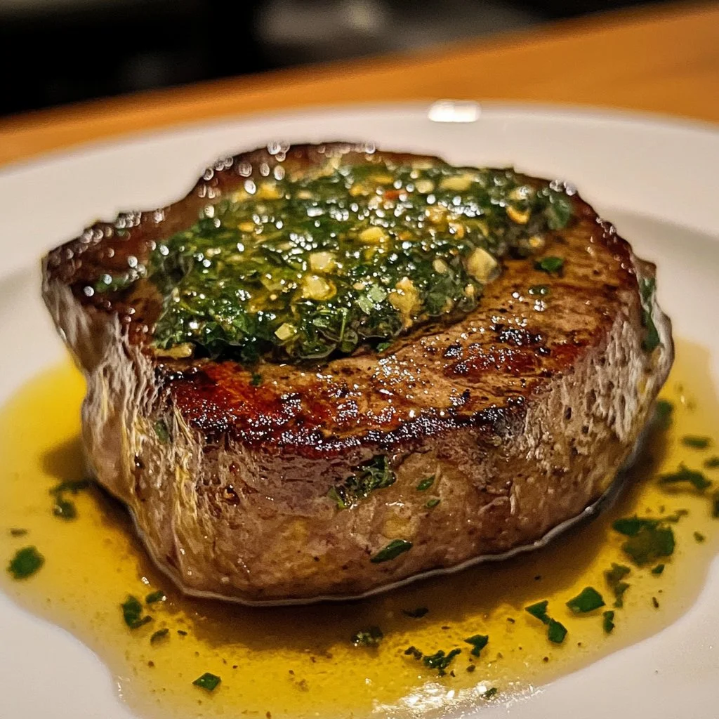 Filet Mignon with Garlic Herb Butter