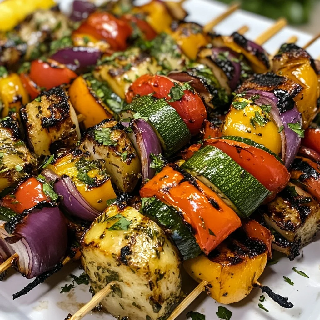 Grilled Vegetable Kebabs with Herbs