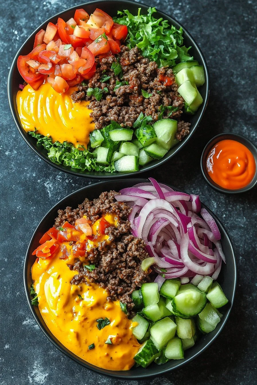 High-Protein Cheeseburger Bowls