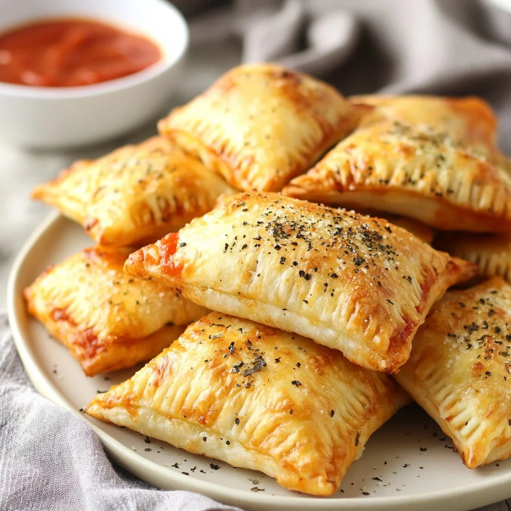 High protein pizza hot pockets ready to enjoy for a healthy snack.