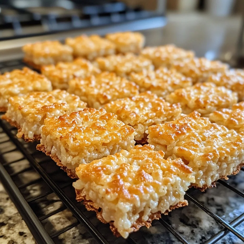 Homemade rice krispie cheese crackers on a plate
