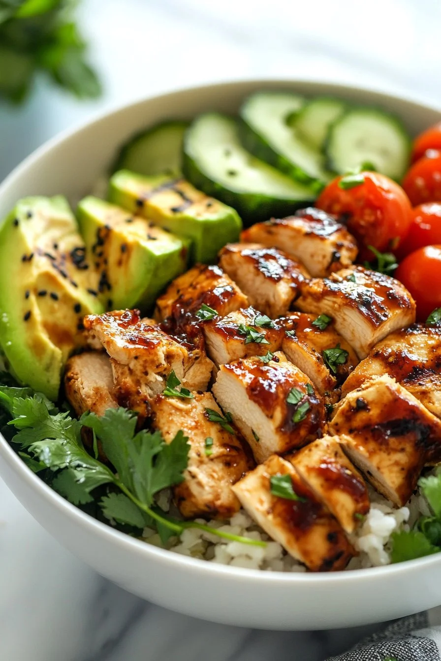 Irresistible High Protein BBQ Ranch Chicken Bowl
