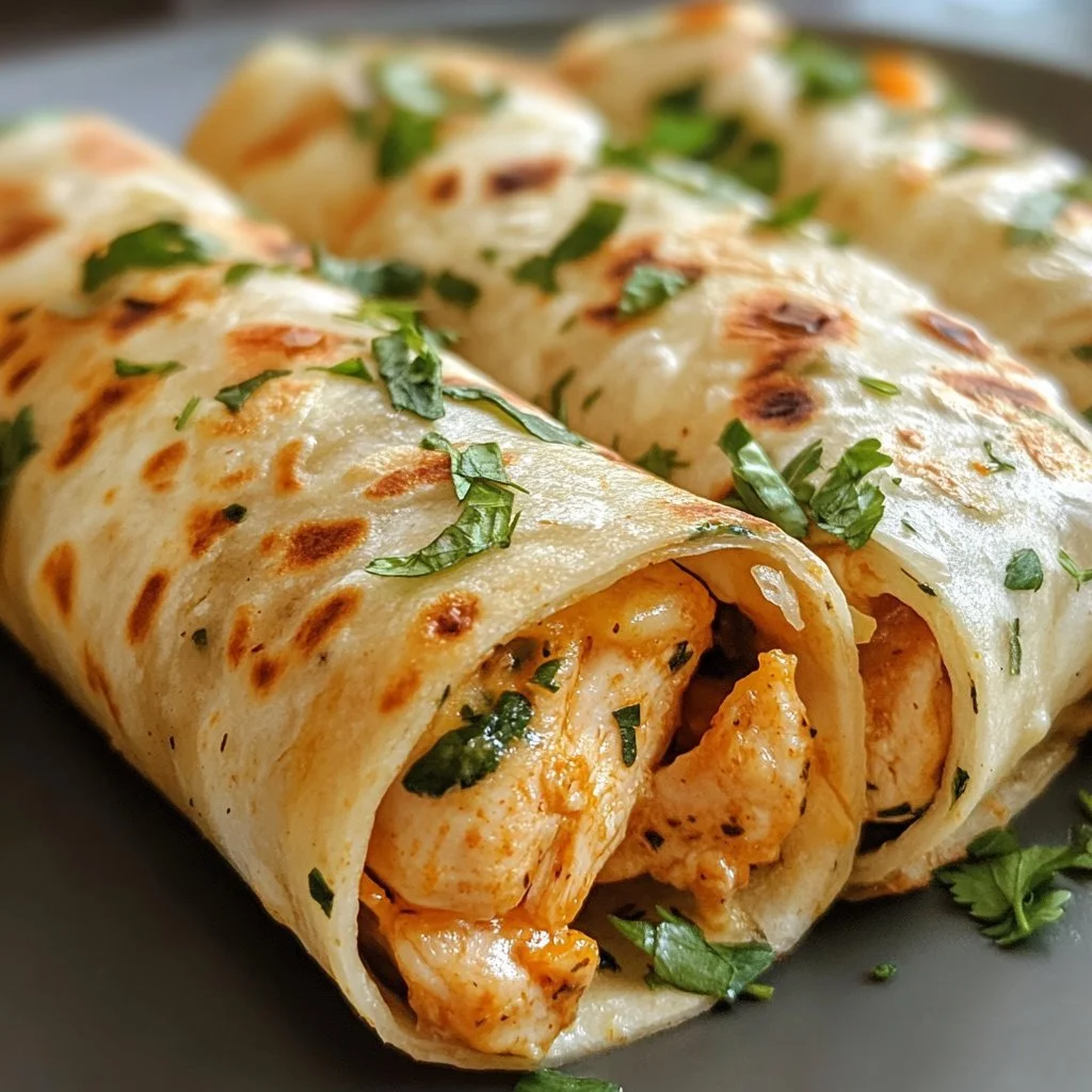 Low Carb Cheesy Garlic Chicken Wraps with fresh ingredients