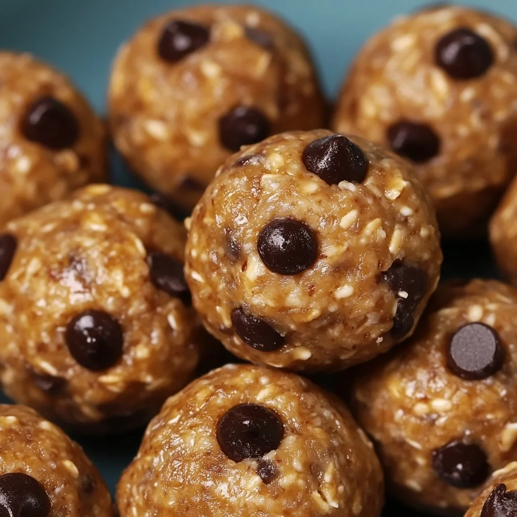 No-bake protein balls made with nuts and seeds, a healthy snack option.