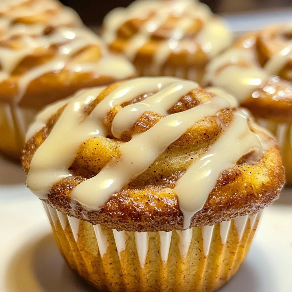 Protein-packed cinnamon roll muffins fresh out of the oven