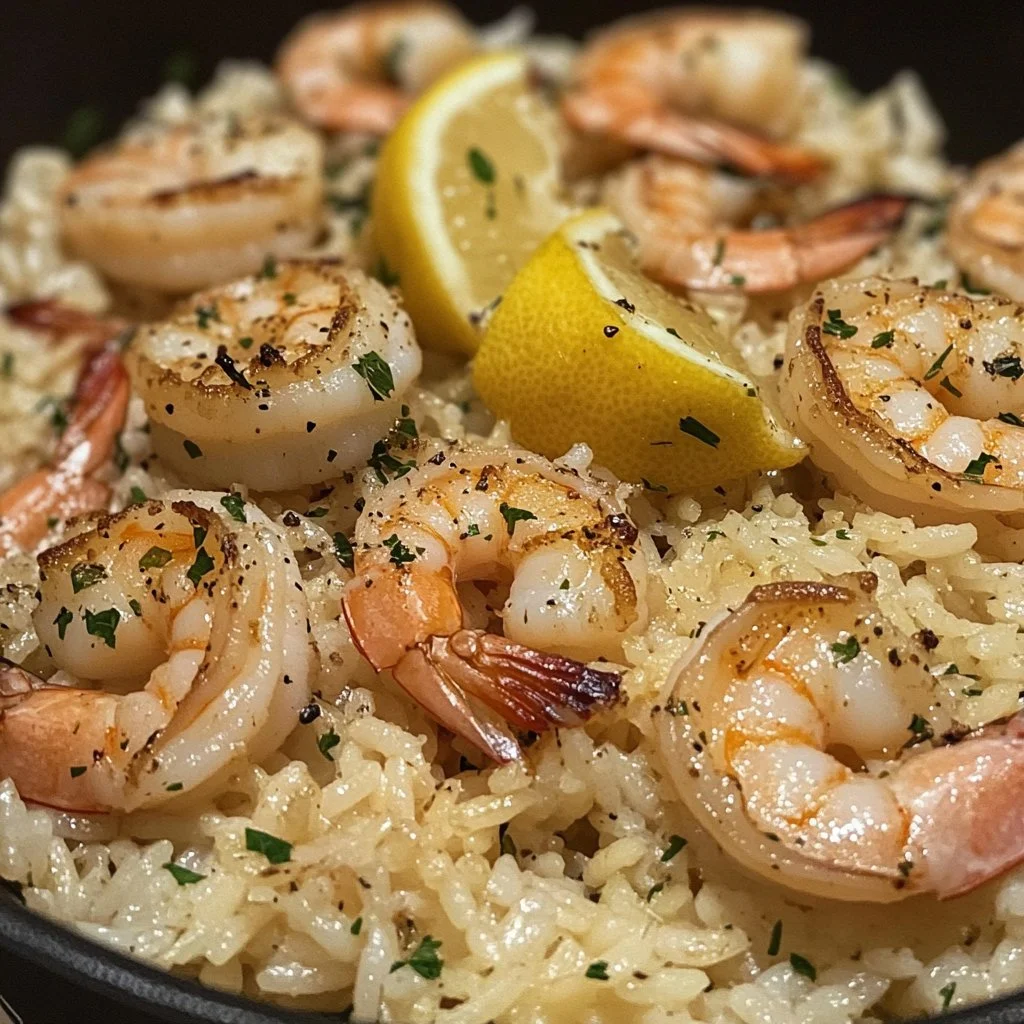 Shrimp and Lemon Parmesan Rice One-Pot Recipe