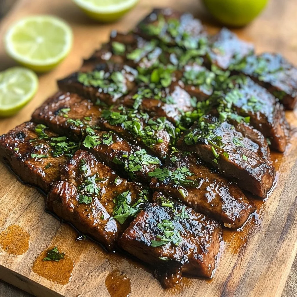 Grilled carne asada with citrus marinade and smoky finish