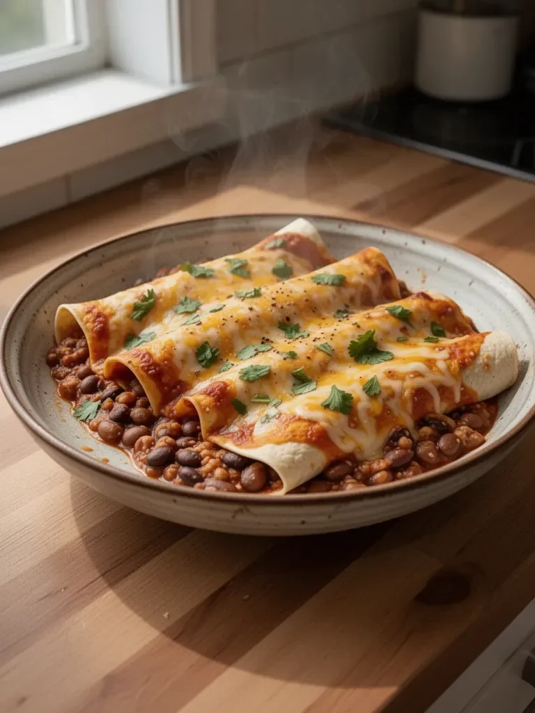 Bean and Cheese Enchiladas