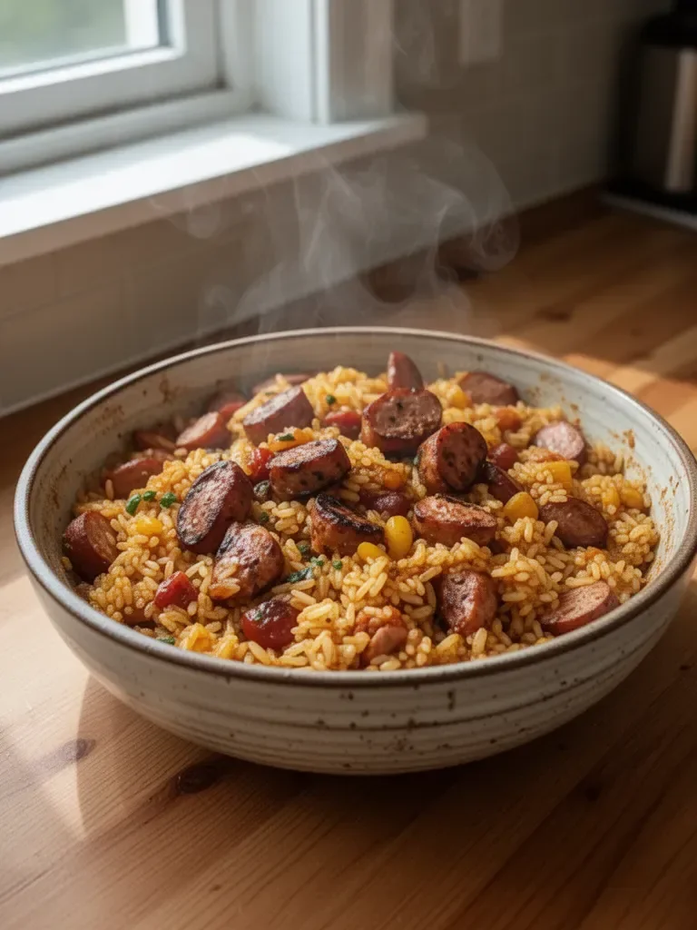Cajun Sausage and Rice Skillet