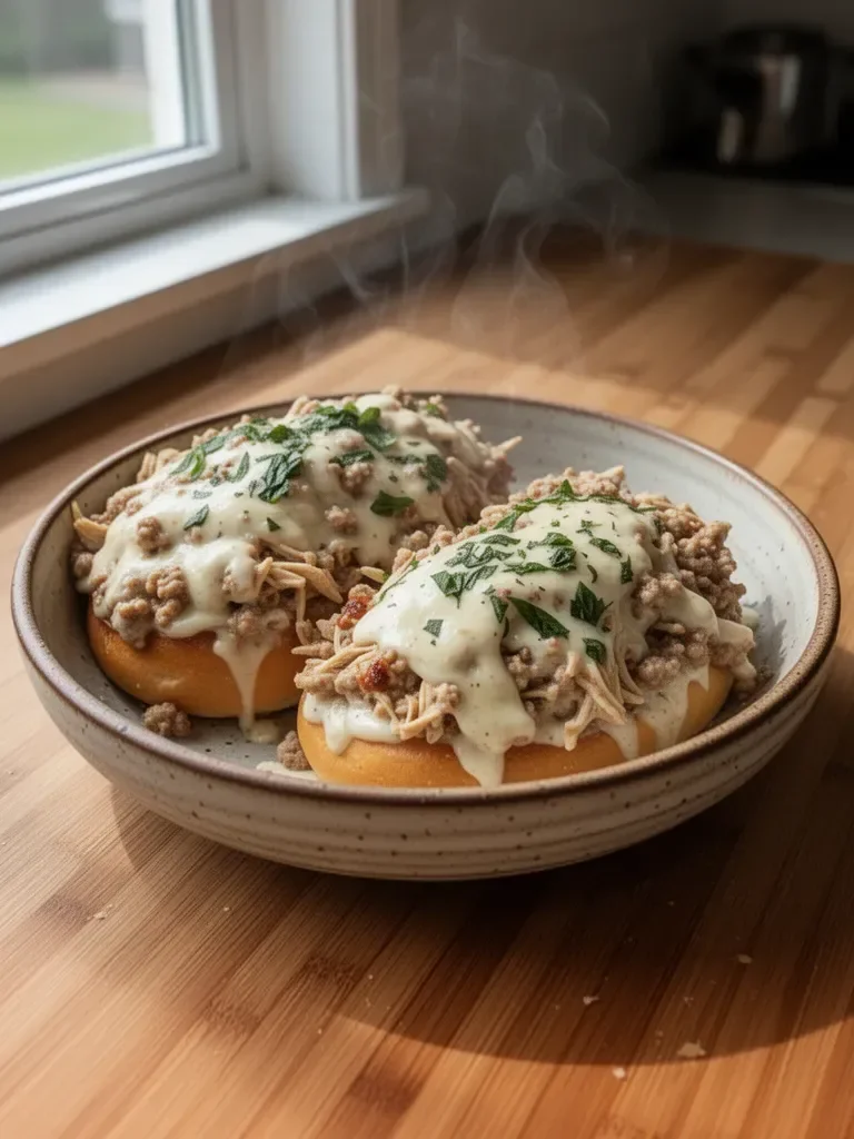Chicken Alfredo Sloppy Joes