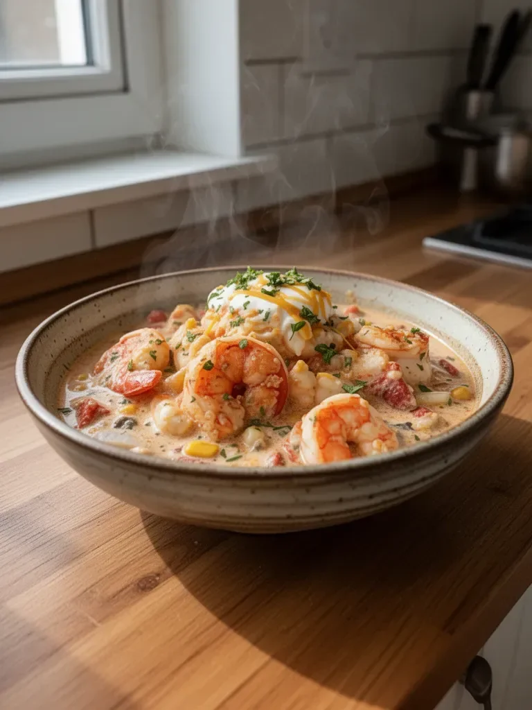 Easy Creamy Seafood and Prawn Chilli