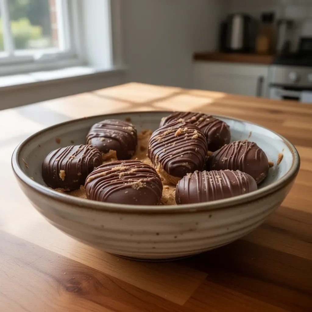 Healthy homemade peanut butter eggs recipe with nutritious ingredients