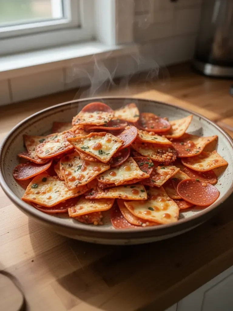Keto Pepperoni Cheese Crisps
