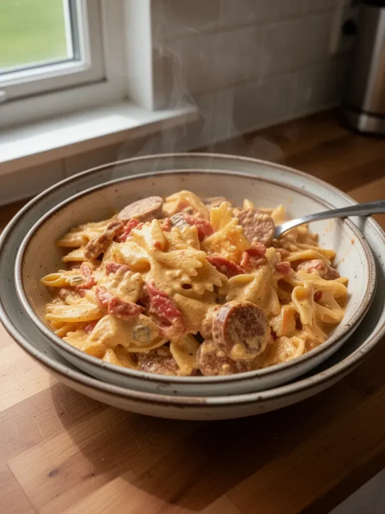One Pot Creamy Cajun Sausage Pasta