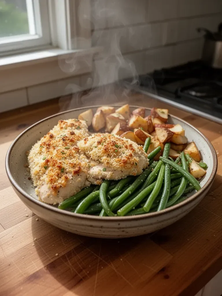 Parmesan Crusted Chicken One-Pan Dinner