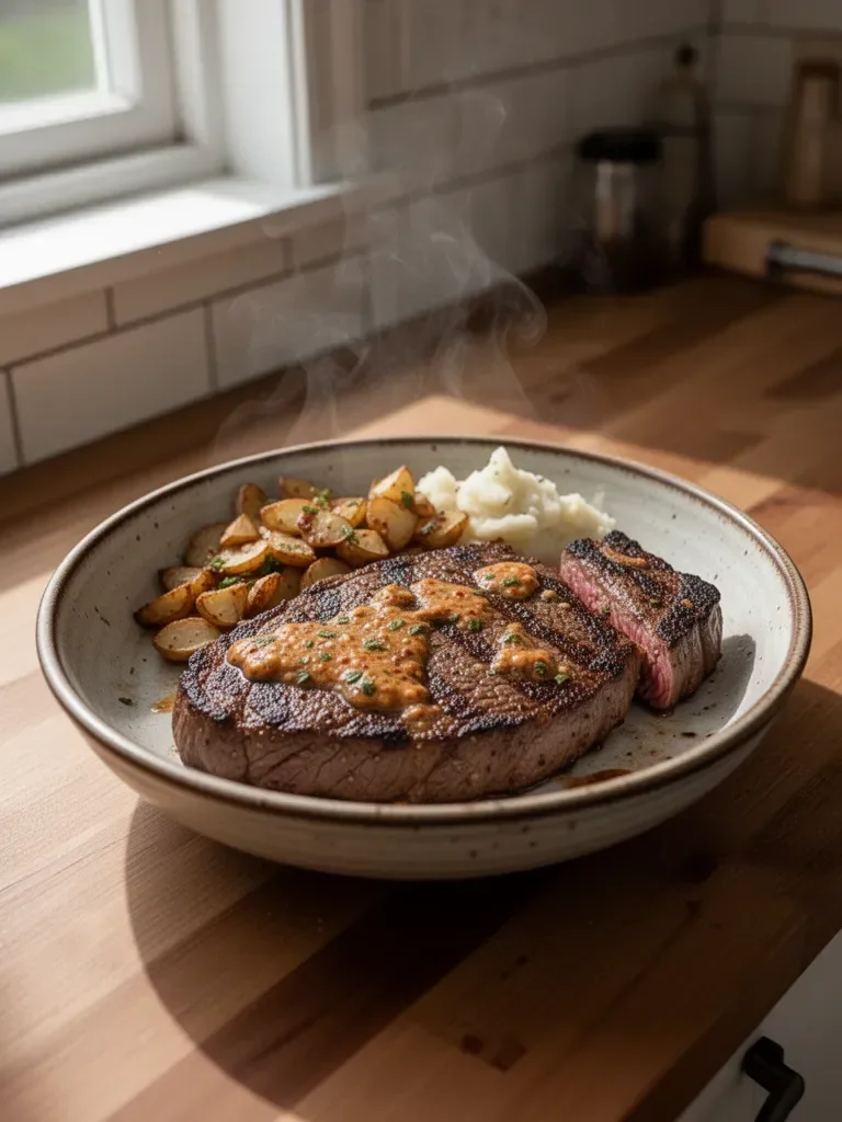 Sizzling Cowboy Butter Steak Recipe