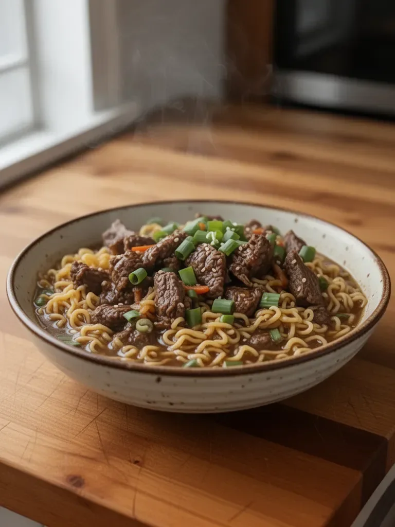 Slow Cooker Beef Ramen Noodles