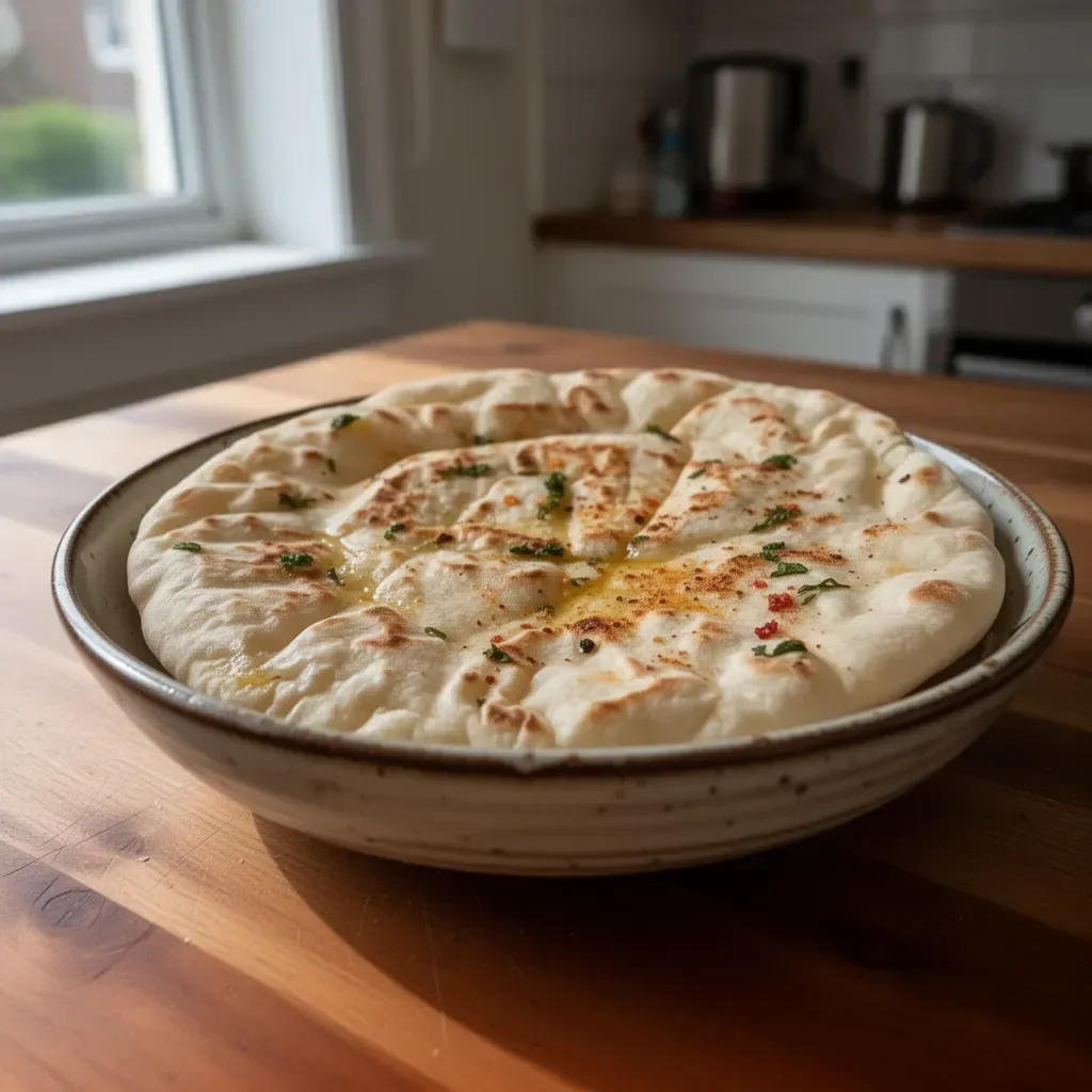 Homemade no-oven Turkish flatbread (Bazlama) with just three ingredients