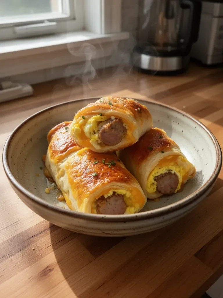 Sausage, Egg and Cheese Breakfast Roll-Ups