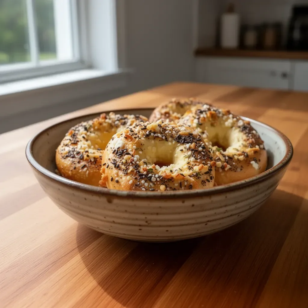 Delicious 2-Ingredient Keto Cottage Cheese Bagels ready to enjoy