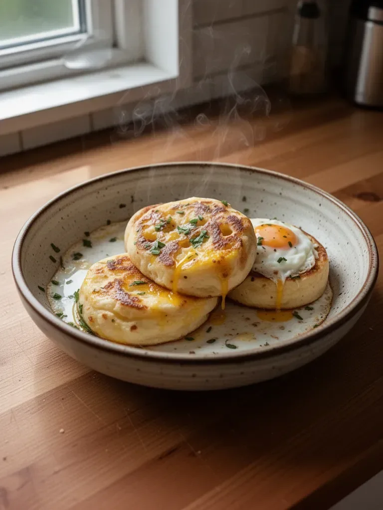 Breakfast Eggy Crumpets