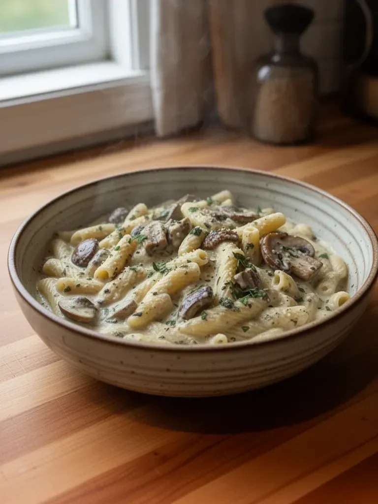 Creamy Tuscan Mushroom Pasta Pan