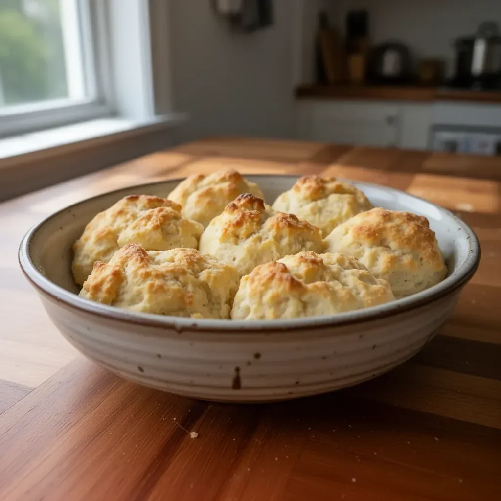Flaky and buttery easy drop biscuits freshly baked and ready to serve