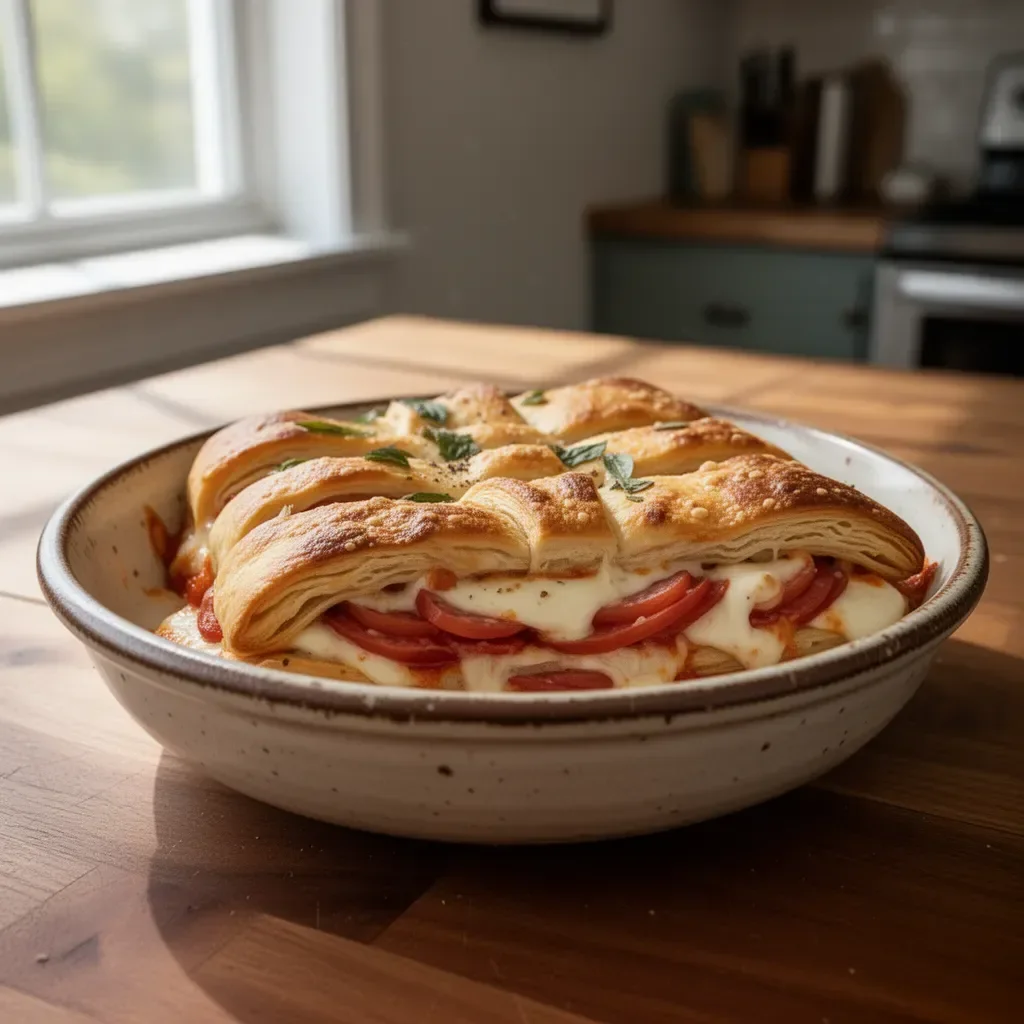 Italian Crescent Roll Sandwich Bake made with flaky crescent rolls and savory fillings.