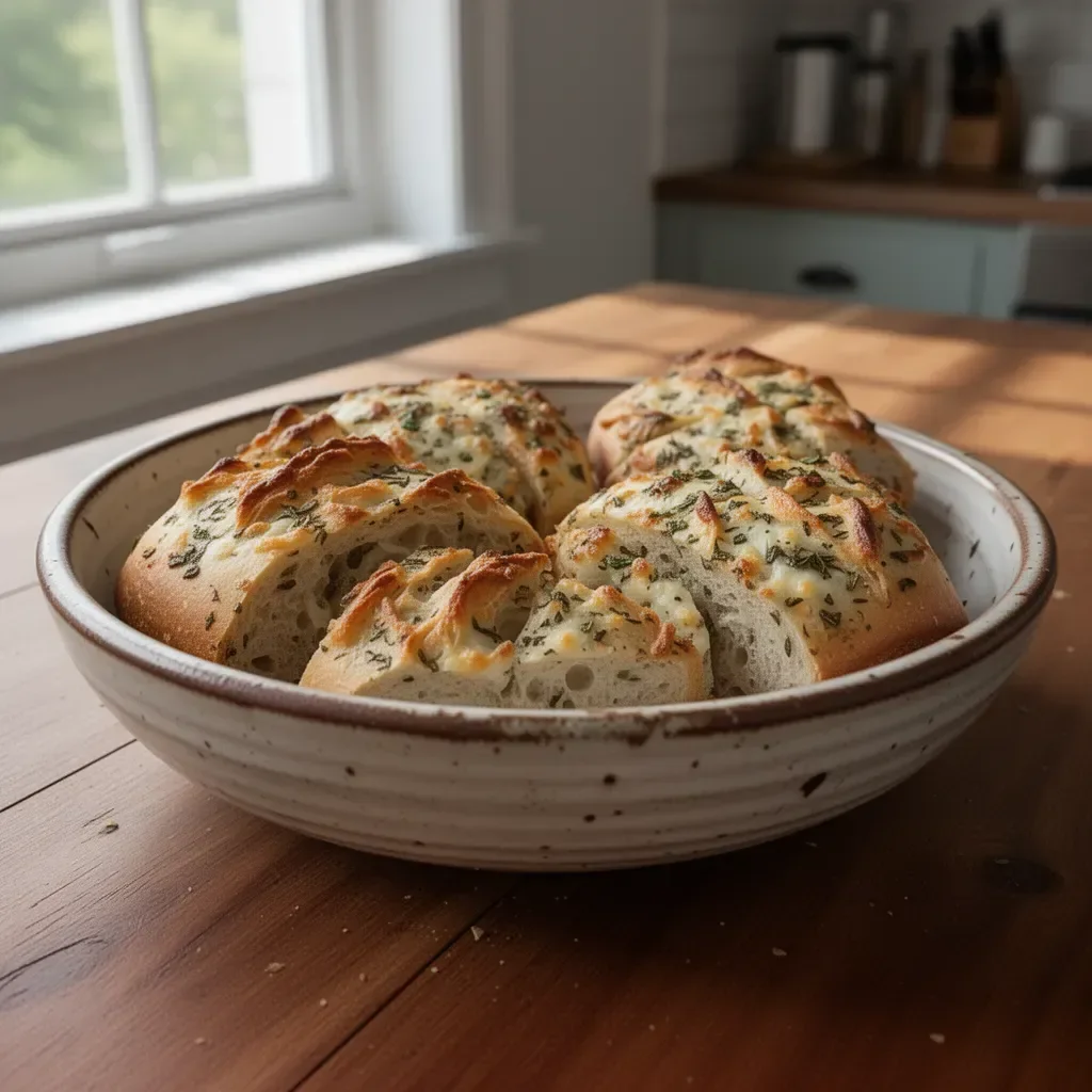 Freshly baked Italian Herbs and Cheese Bread loaf